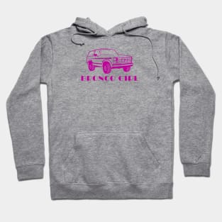 1980-1986 Bronco Girl Dark Pink Print Hoodie